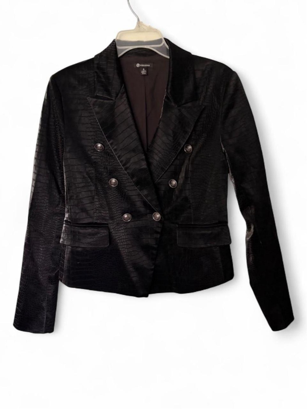 Versona faux-crocodile double-breasted blazer Croc 🐊 Rock Punk Goth Whimsigoth S